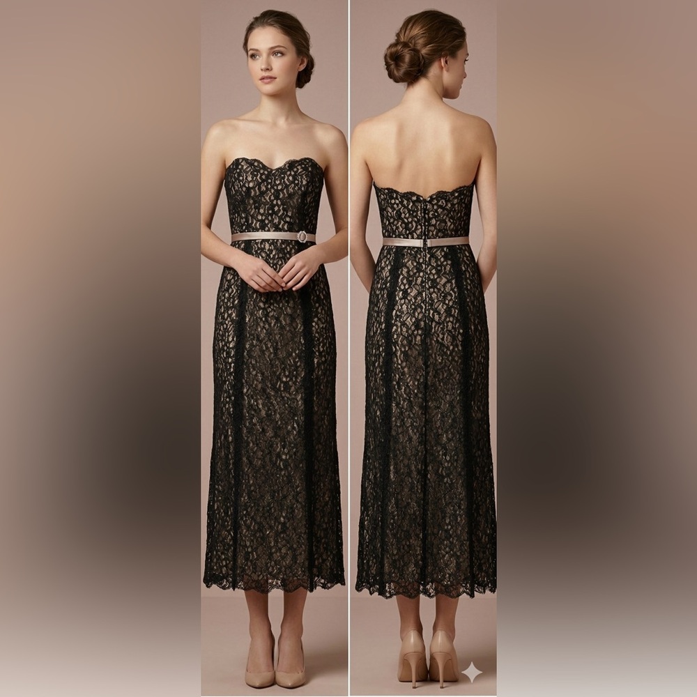 Jordan Black Strapless Lace Dress